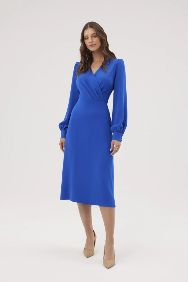 Elegancka sukienka w kobaltowym kolorze Makalu