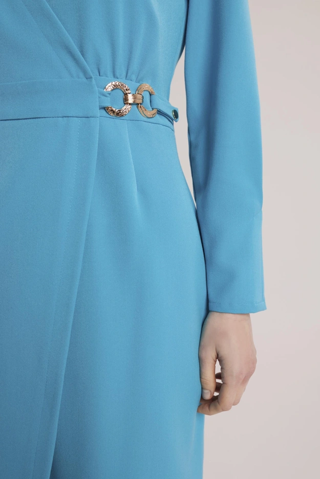 Kopertowa niebieska sukienka Makalu