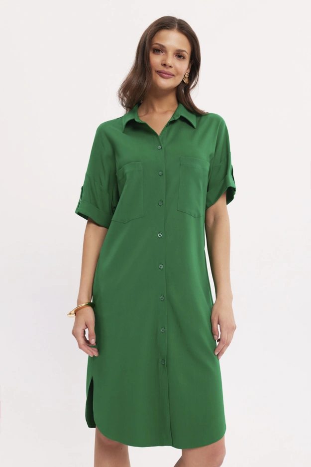 Zielona koszulowa sukienka Makalu