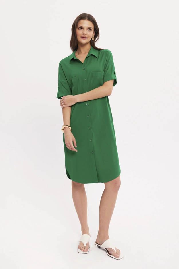 Zielona koszulowa sukienka Makalu