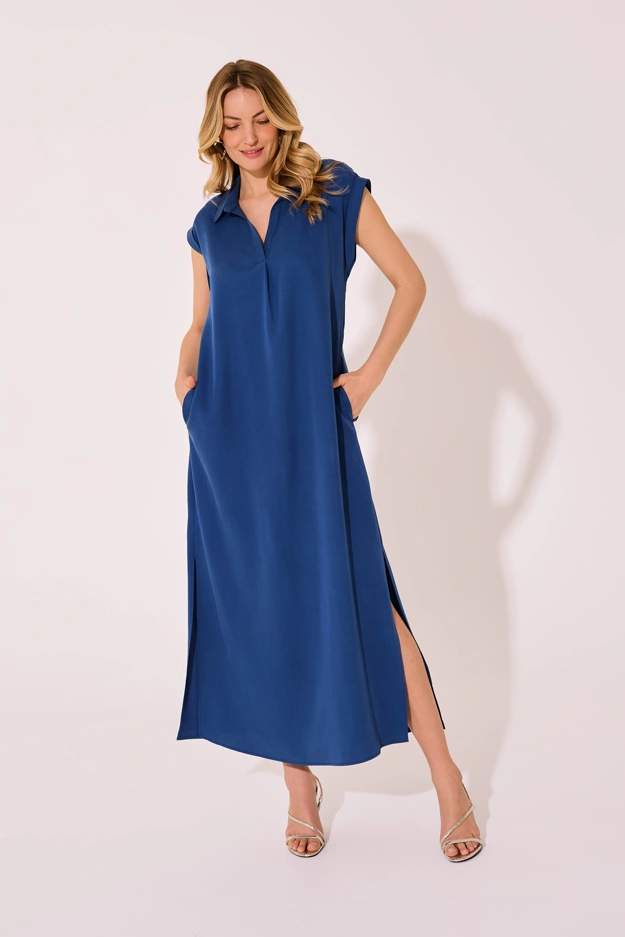 Niebieska sukienka z lyocellu Makalu