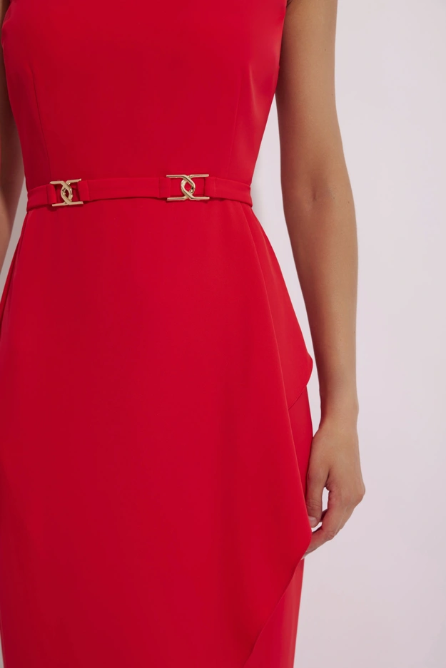 Elegancka czerwona sukienka Makalu
