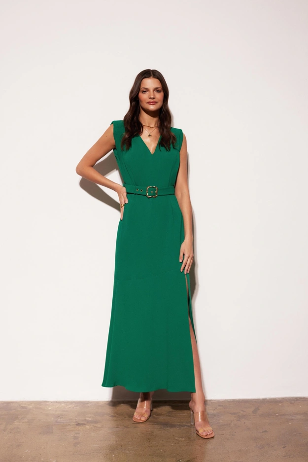 Elegancka zielona sukienka Makalu