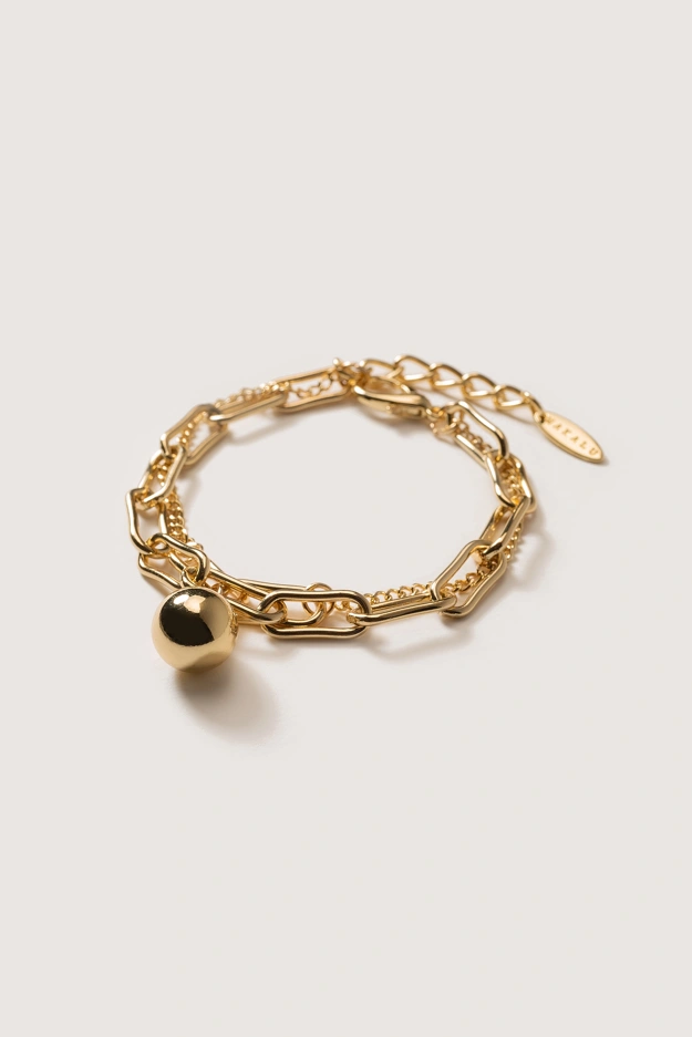 Złota bransoletka z połączonych łańcuszków Makalu