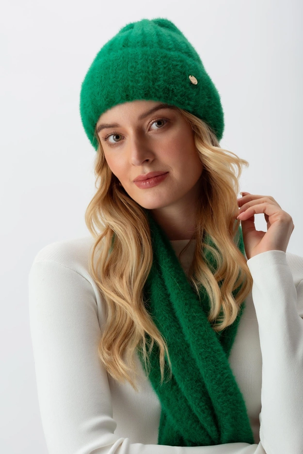 Ciepła czapka w zielonym kolorze Makalu