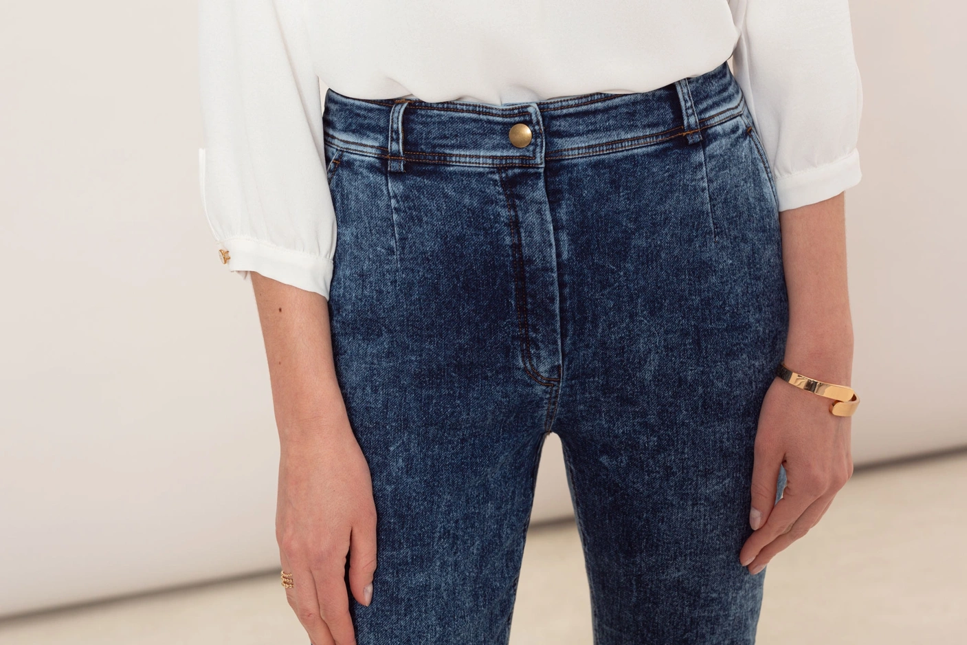Spodnie jeansowe z efektem sprania Makalu