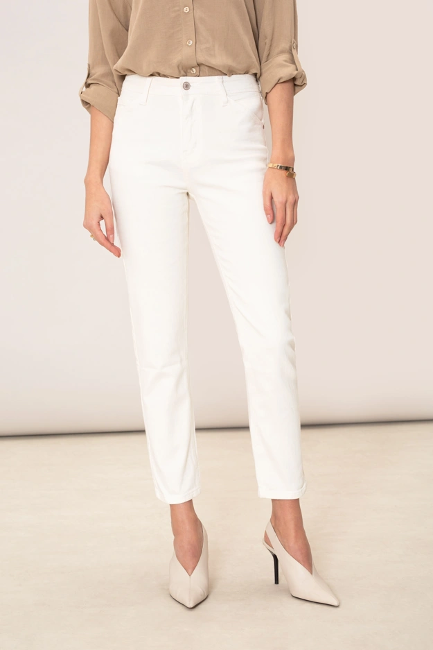 Białe spodnie jeansowe Makalu