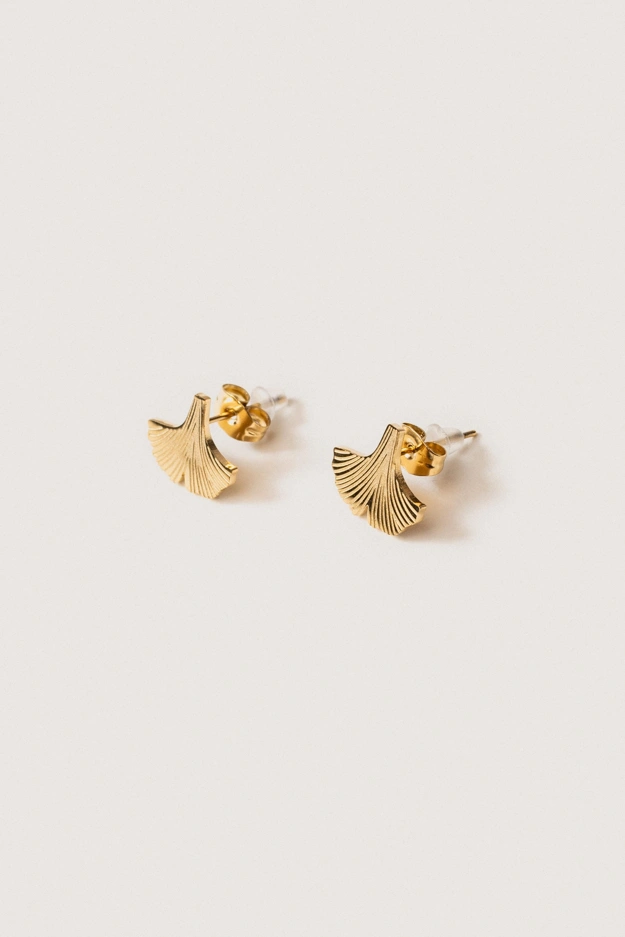 Złote kolczyki w kształcie liści Makalu