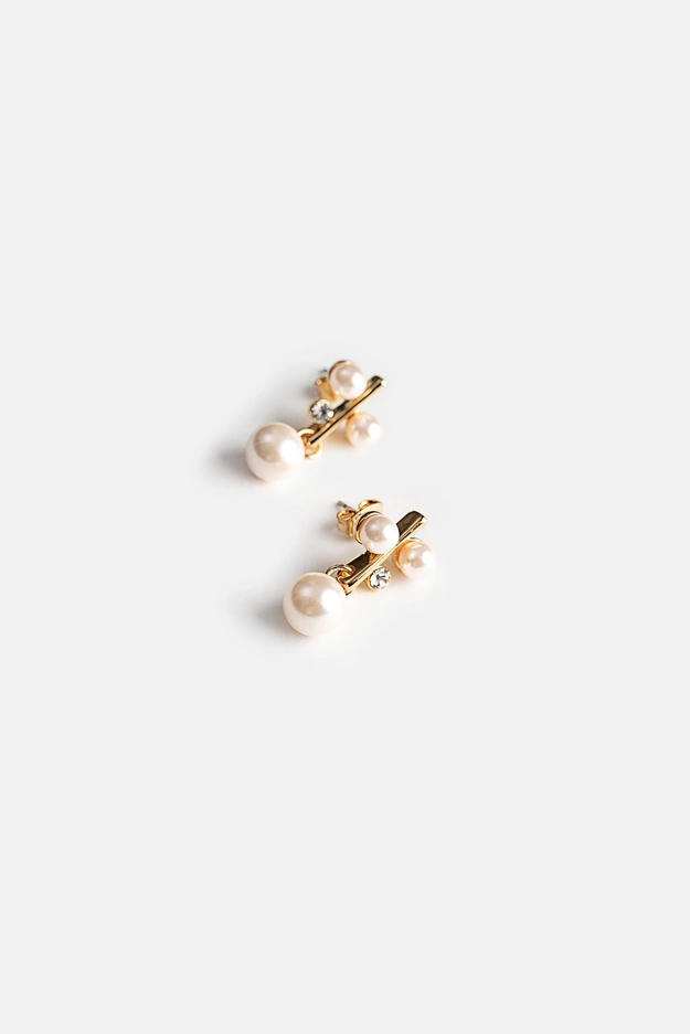 Pozłacane kolczyki z perłami Makalu