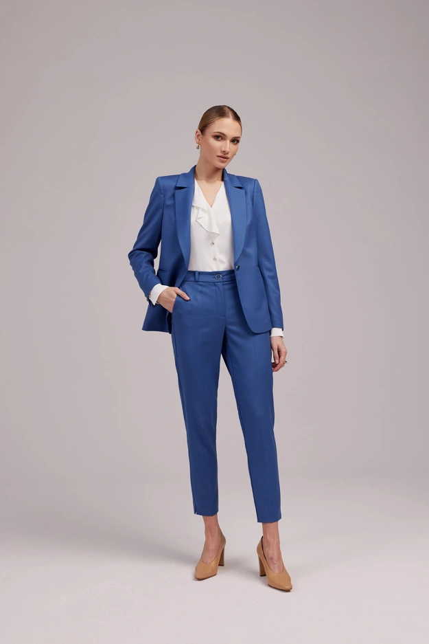 Niebieskie eleganckie spodnie Makalu