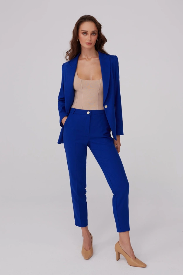 Kobaltowe eleganckie spodnie Makalu