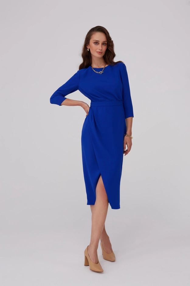Kobaltowa sukienka midi Makalu