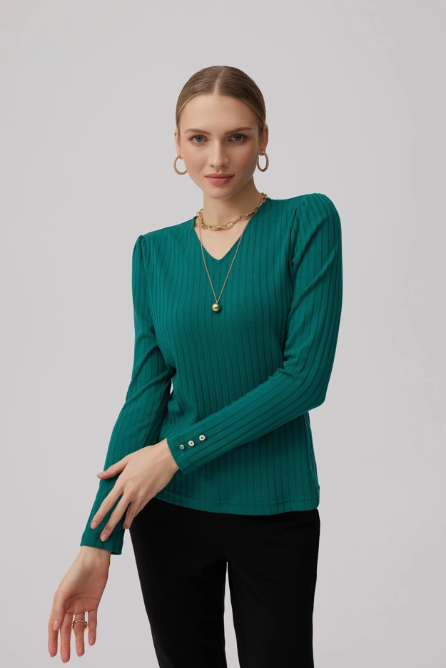 Zielona bluzka z komfortowej tkaniny Makalu