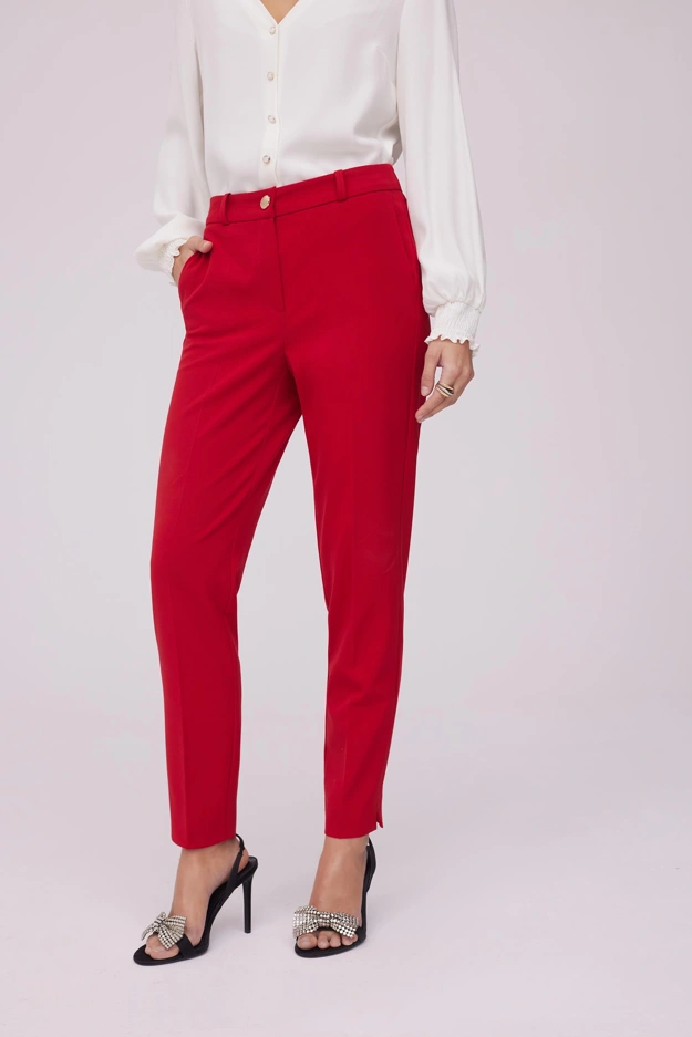 Czerwone eleganckie spodnie Makalu