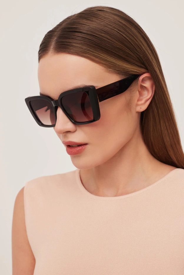 Brązowe trapezowe okulary przeciwsłoneczne Makalu