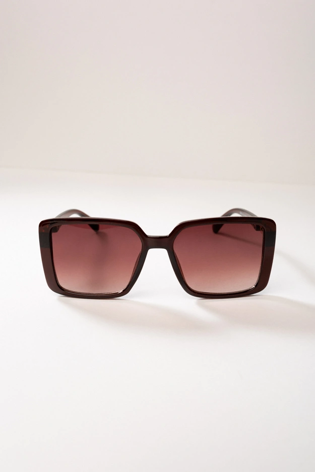 Brązowe okulary przeciwsłoneczne z ozdobnymi zausznikami Makalu