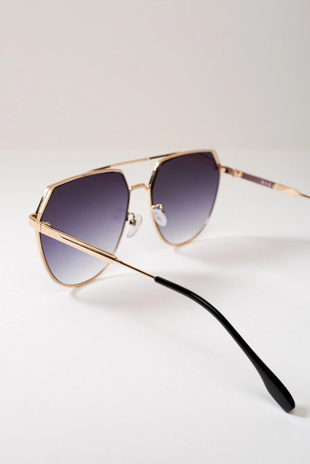 Oryginalne okulary przeciwsłoneczne ze złotą listwą Makalu