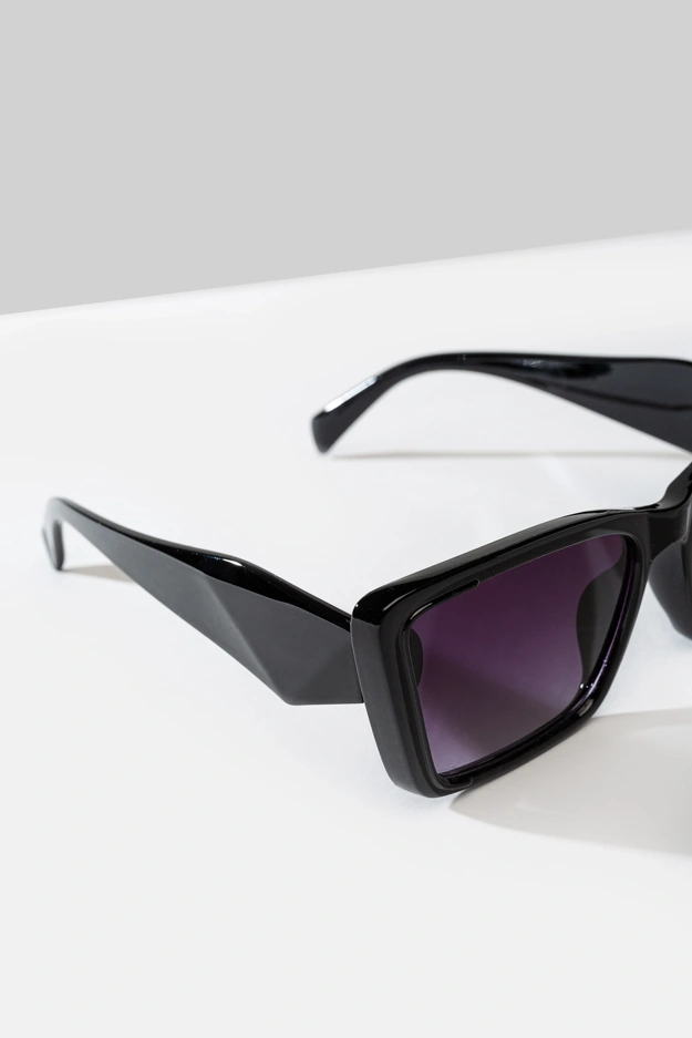 Czarne trapezowe okulary przeciwsłoneczne Makalu