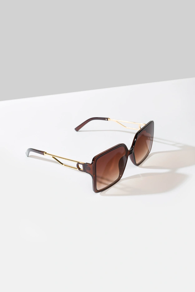 Brązowe kwadratowe okulary przeciwsłoneczne Makalu