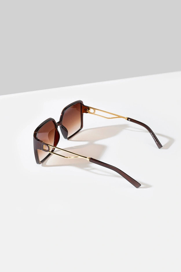 Brązowe kwadratowe okulary przeciwsłoneczne Makalu