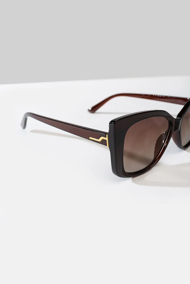 Klasyczne okulary przeciwsłoneczne w brązowym kolorze Makalu