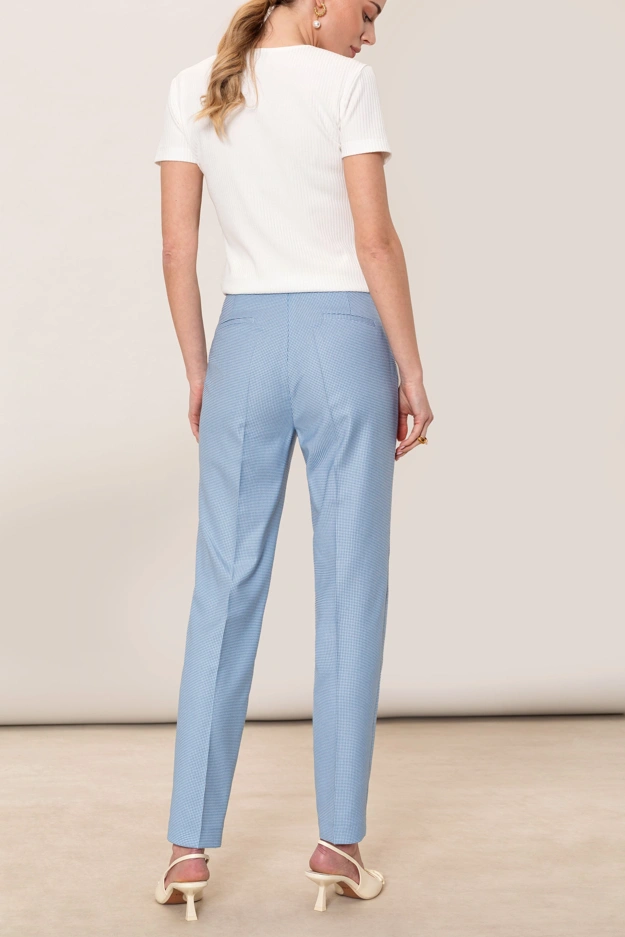 Niebiesko-białe spodnie w kratkę Makalu