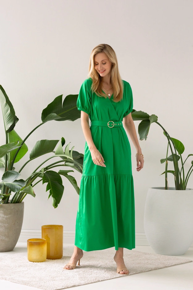 Bawełniana sukienka maxi w zielonym kolorze Makalu