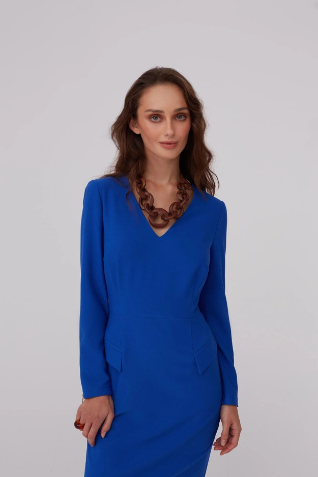 Ołówkowa sukienka w kobaltowym kolorze Makalu