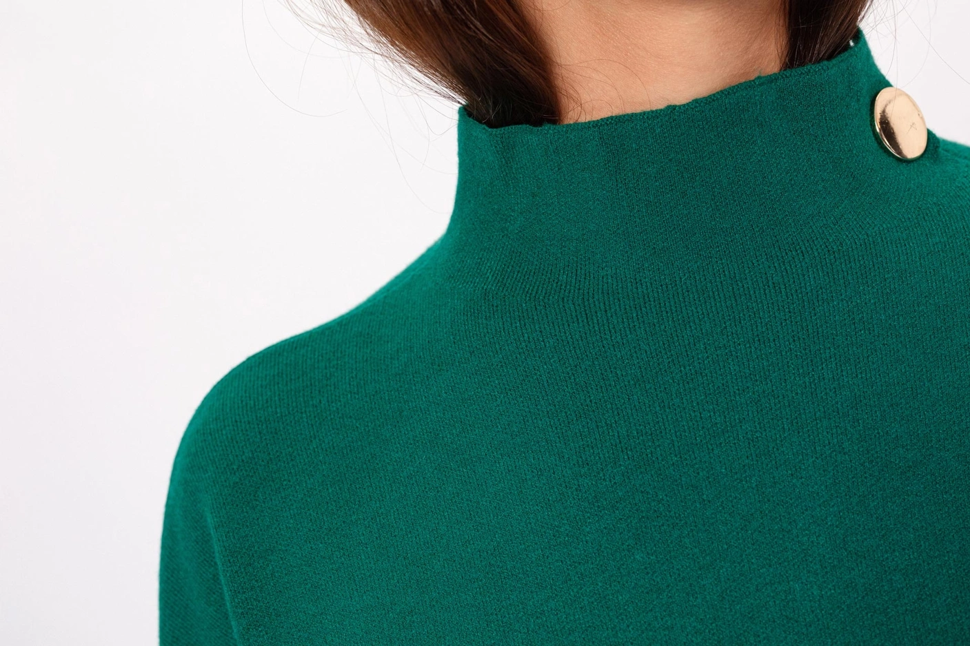 Zielony sweter z półgolfem Makalu
