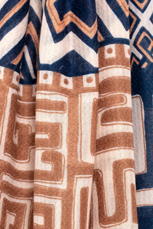 Bawełniany szal w oryginalny wzór Makalu